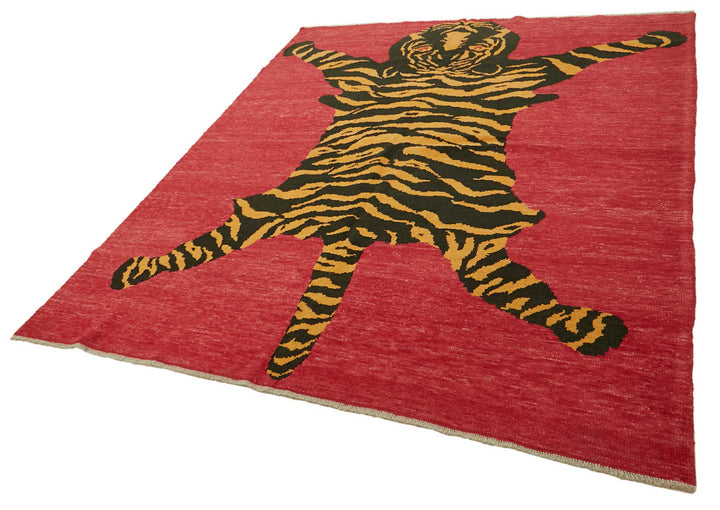 8x10 Hand-Knotted Tiger Oushak Rug - 46693