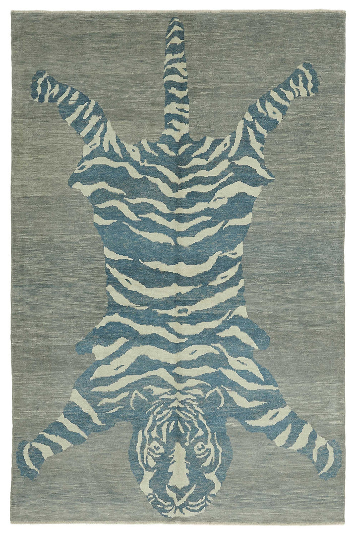7x10 Hand-Knotted Tiger Oushak Rug - 46694