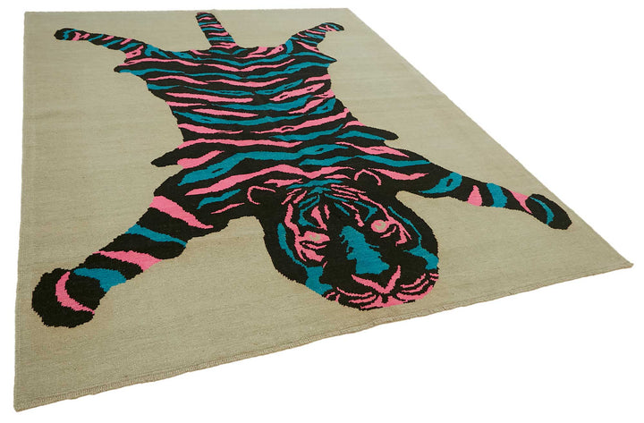 8x10 Hand-Knotted Tiger Oushak Rug - 46695