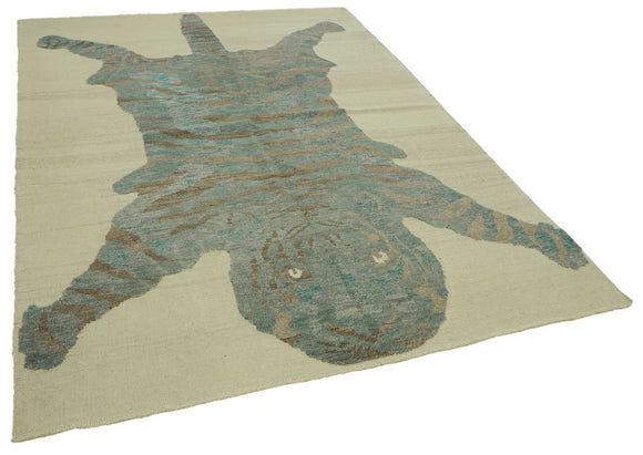 7x9 Hand-Knotted Tiger Oushak Rug - 46698