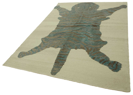 7x9 Hand-Knotted Tiger Oushak Rug - 46698