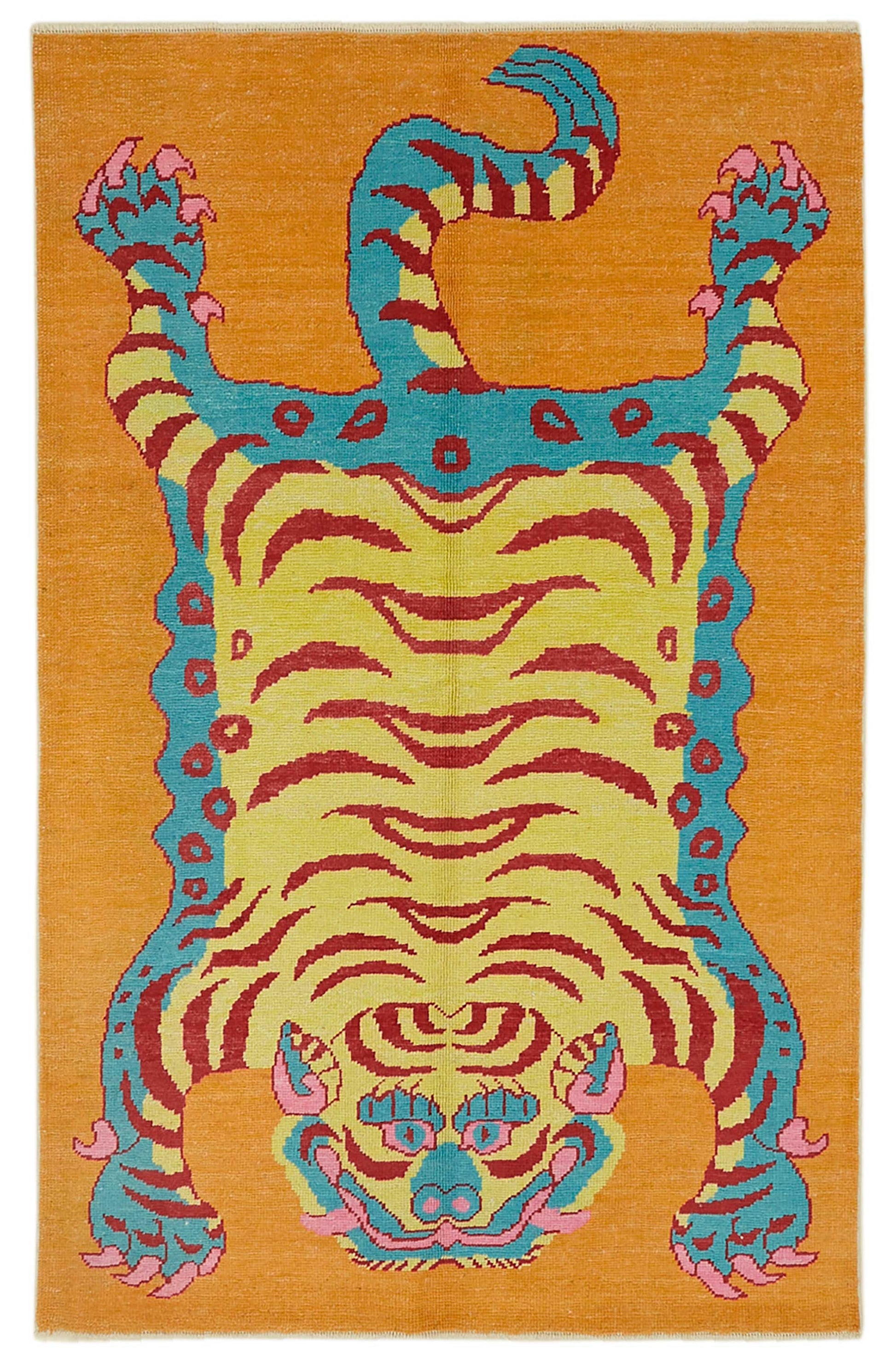 5x8 Hand-Knotted Tiger Oushak Rug - 46699