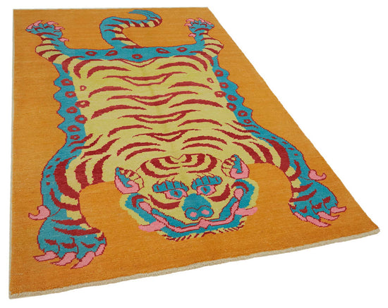 5x8 Hand-Knotted Tiger Oushak Rug - 46699
