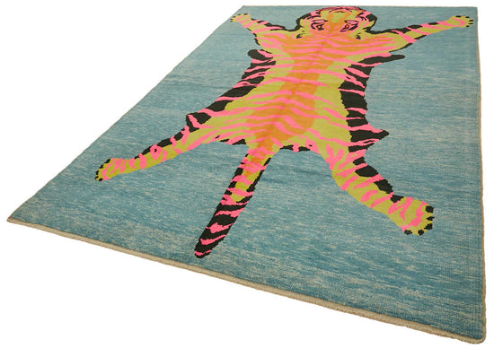 7x11 Hand-Knotted Tiger Oushak Rug - 46702