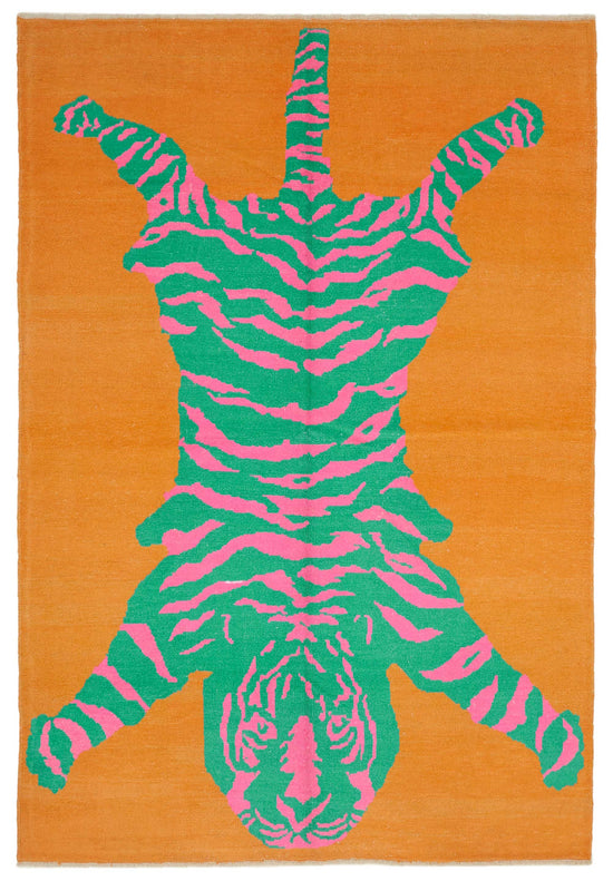 7x11 Hand-Knotted Tiger Oushak Rug - 46706