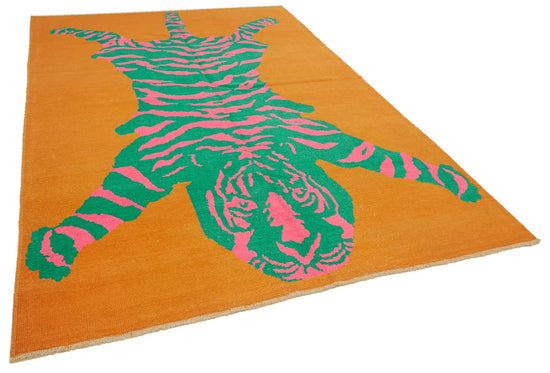 7x11 Hand-Knotted Tiger Oushak Rug - 46706