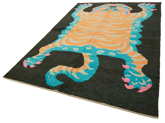 7x10 Hand-Knotted Tiger Oushak Rug - 46713