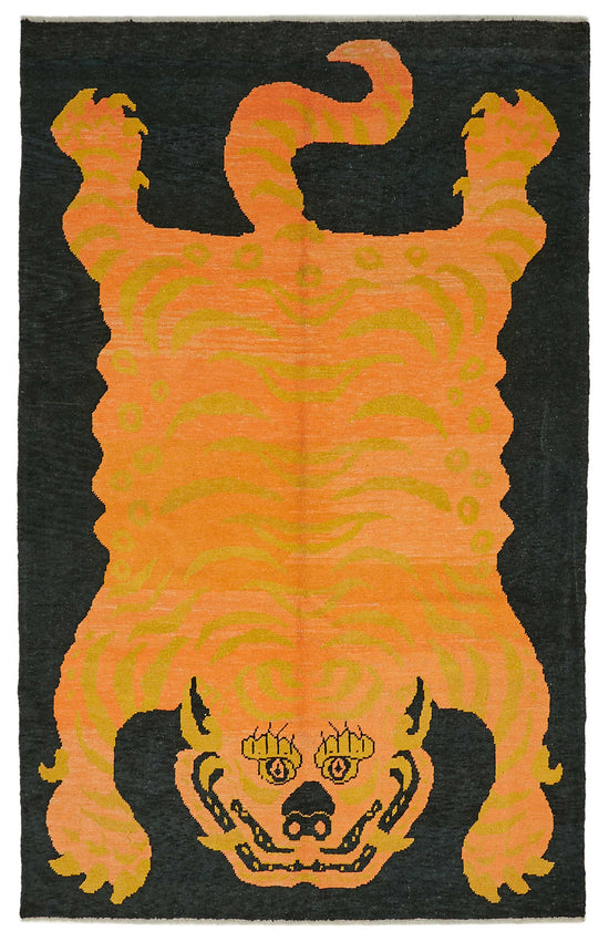 7x11 Hand-Knotted Tiger Oushak Rug - 46714