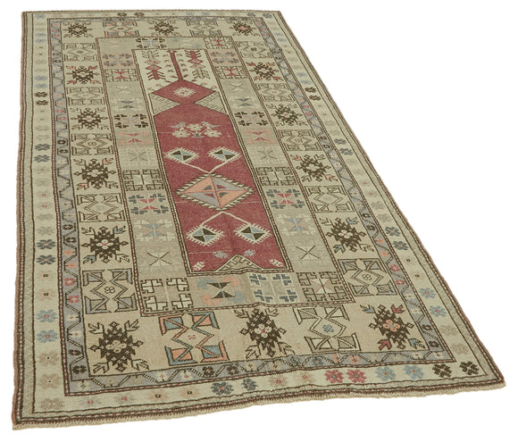 4x7 Vintage Handmade Anatolian Rug Rug - 46736