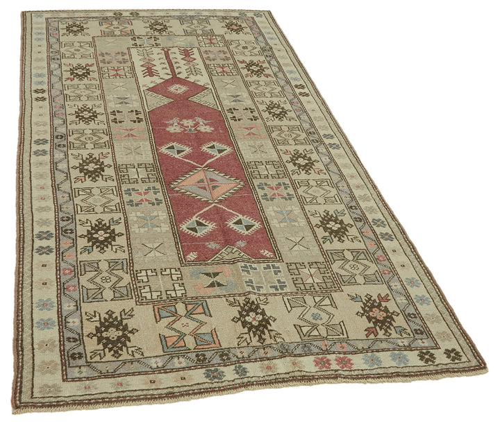 4x7 Vintage Handmade Anatolian Rug Rug - 46736