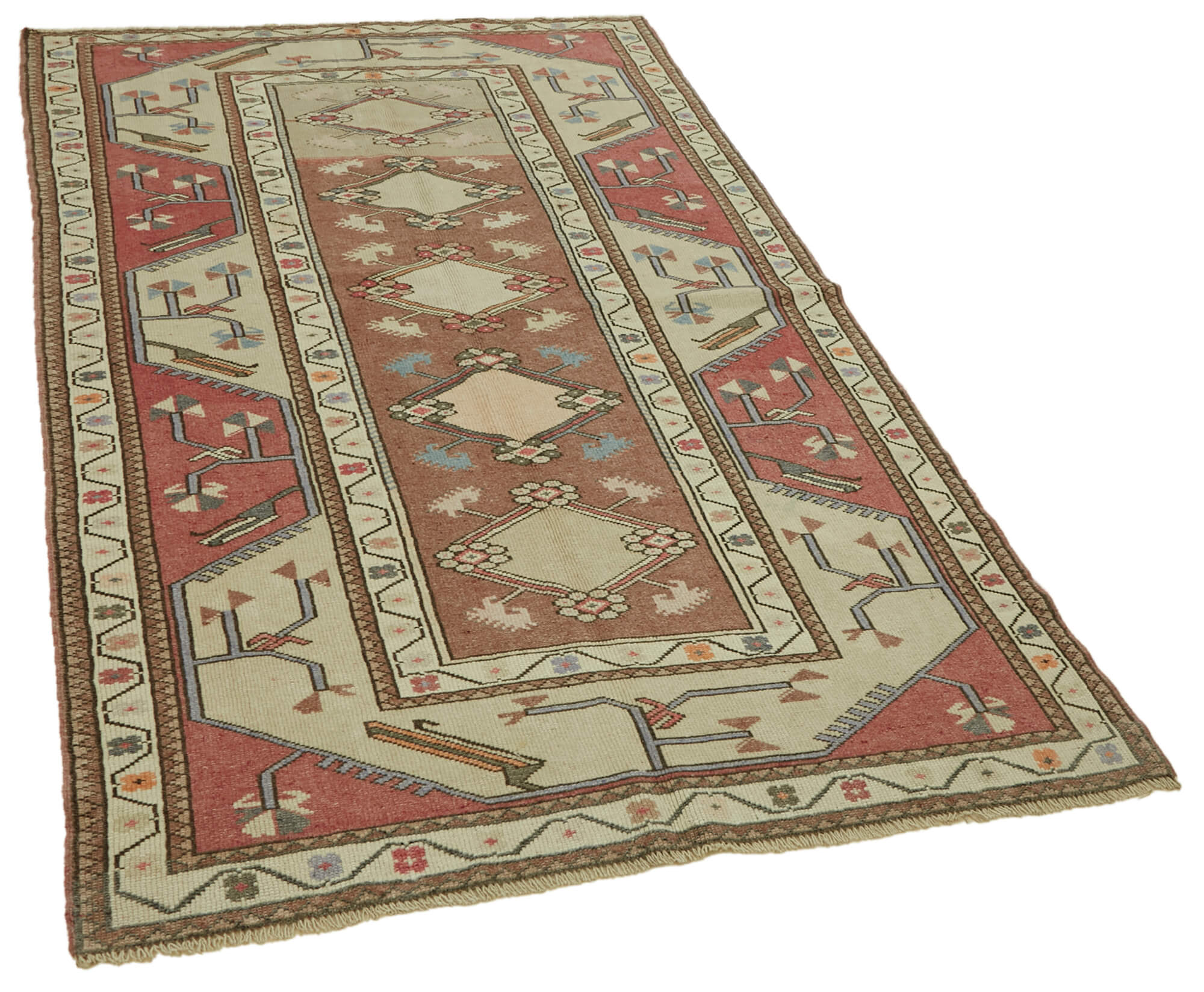 4x7 Vintage Handmade Anatolian Rug - 46743