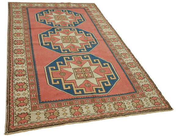 5x8 Vintage Handmade Anatolian Rug - 46781