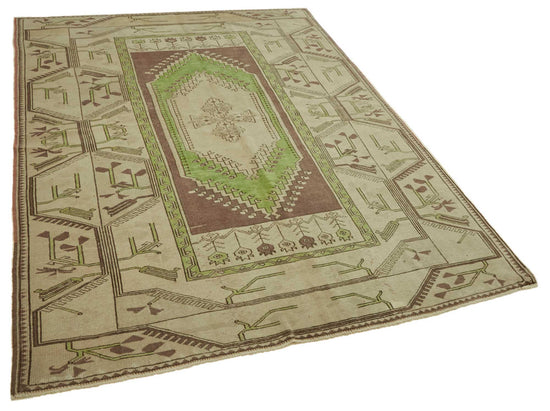 5x7 Vintage Handmade Anatolian Rug - 46798