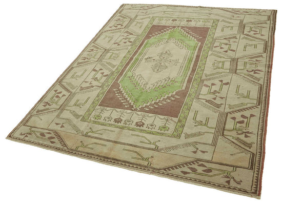 5x7 Vintage Handmade Anatolian Rug - 46798