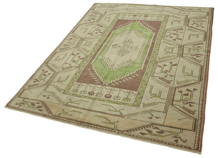 5x7 Vintage Handmade Anatolian Rug - 46798