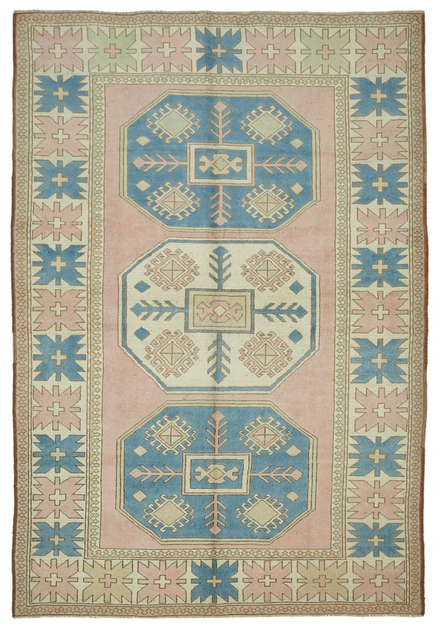 7x10 Vintage Handmade Anatolian Rug - 46815