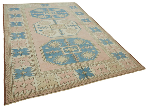 7x10 Vintage Handmade Anatolian Rug - 46815