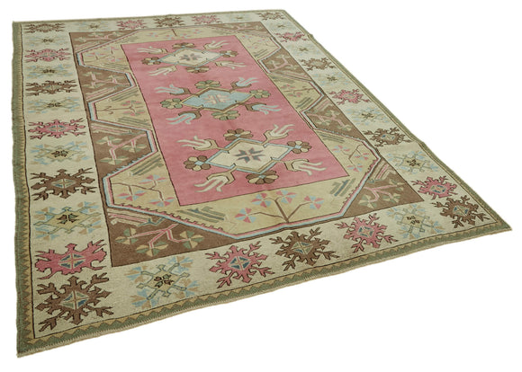 7x9 Vintage Handmade Anatolian Rug - 46831