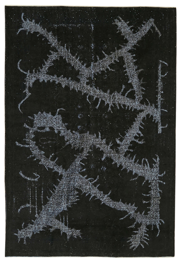 7x11 Vintage Hand-Carved Turkish Rug - 46867