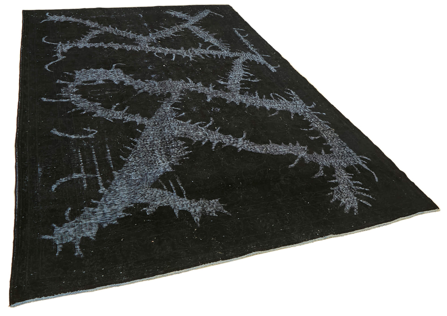 7x11 Vintage Hand-Carved Turkish Rug - 46867