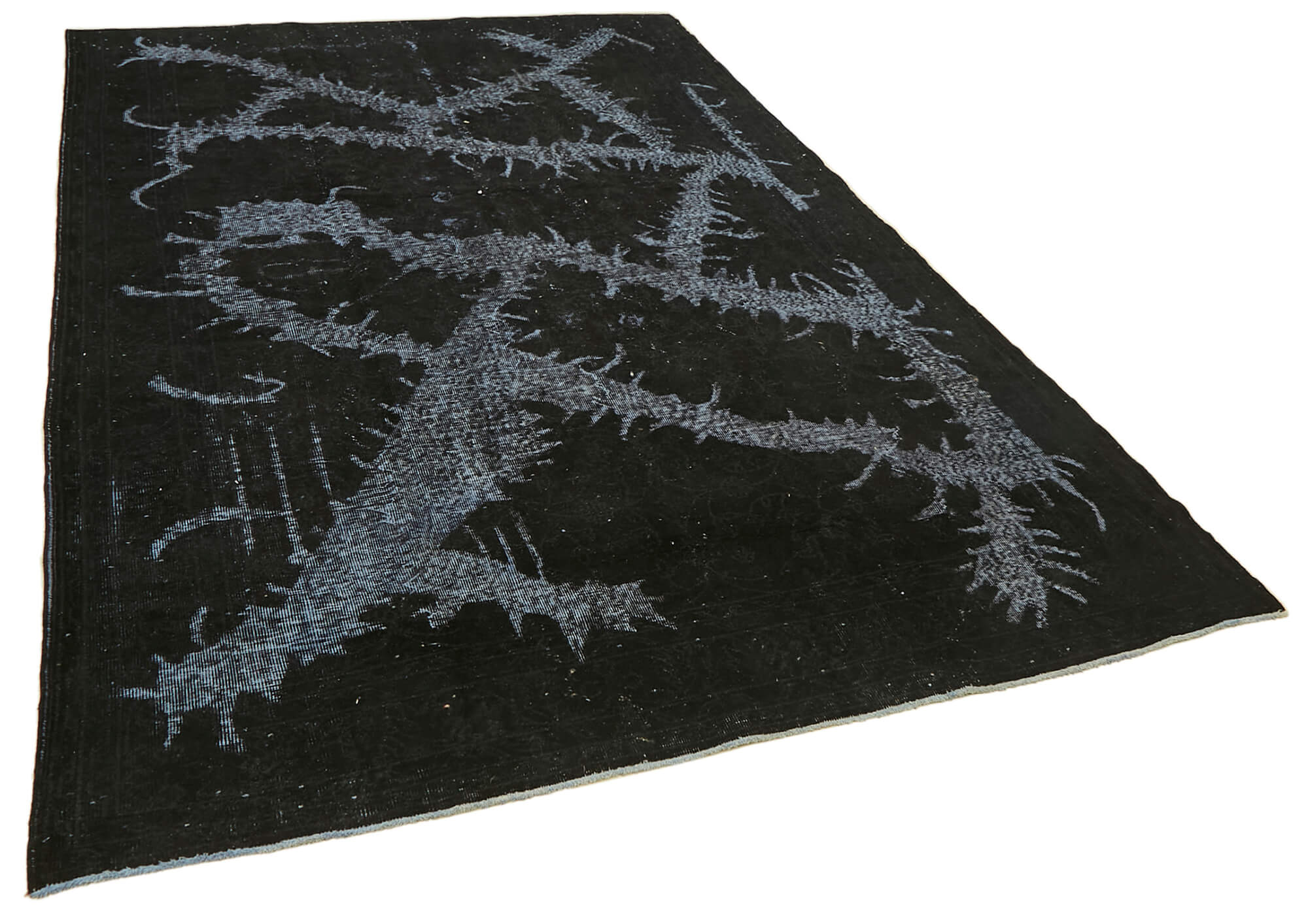 7x11 Vintage Hand-Carved Turkish Rug - 46867