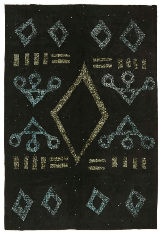 8x11 Vintage Hand-Carved Turkish Rug - 46869