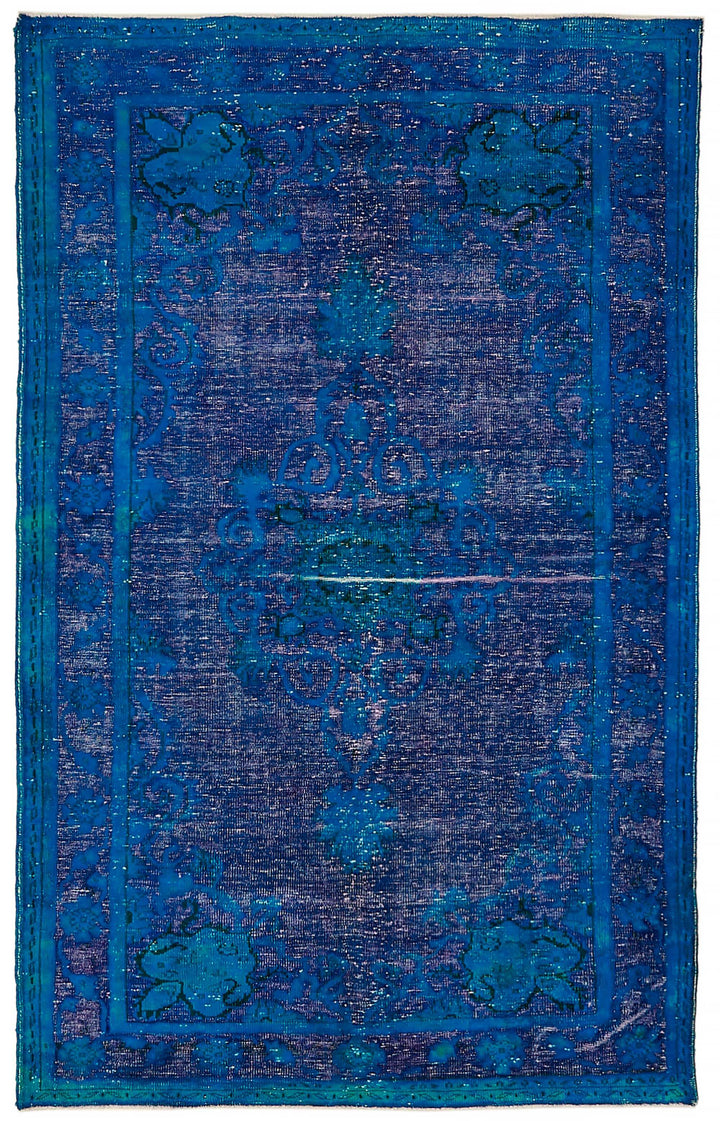 7x11 Vintage Hand-Carved Turkish Rug - 46870