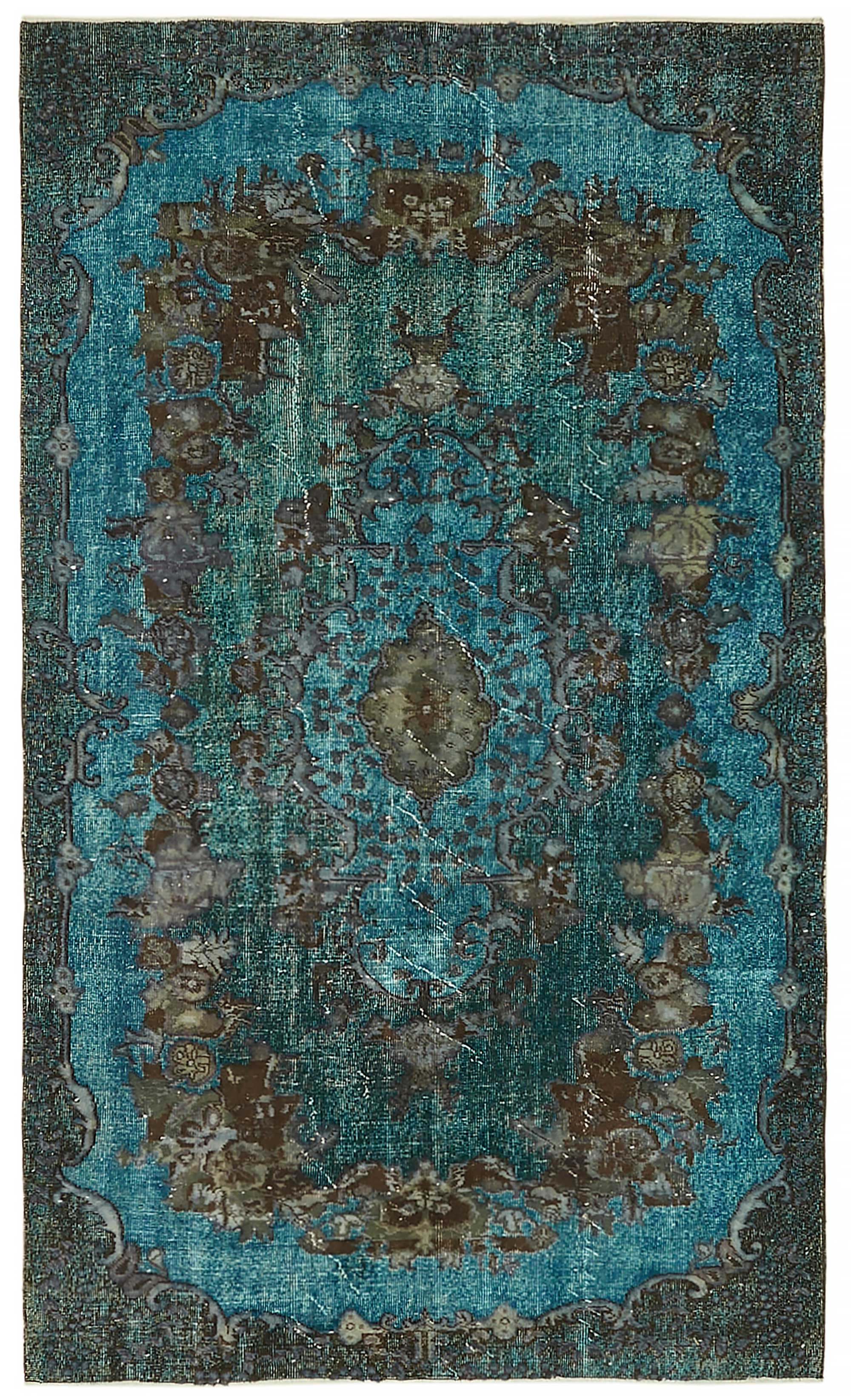 5x9 Vintage Hand-Carved Turkish Rug - 46872