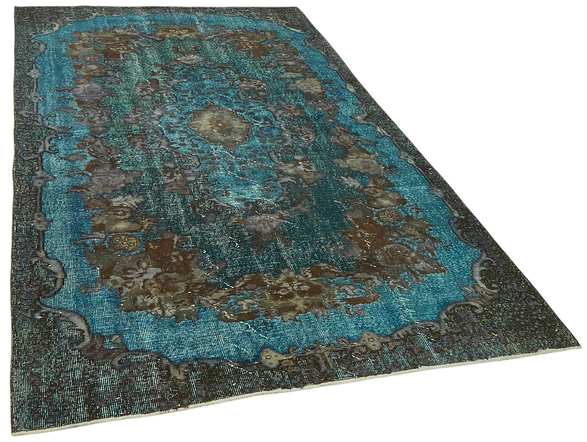 5x9 Vintage Hand-Carved Turkish Rug - 46872