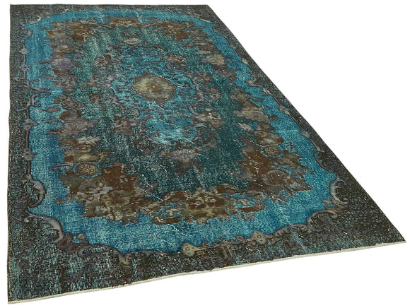 5x9 Vintage Hand-Carved Turkish Rug - 46872