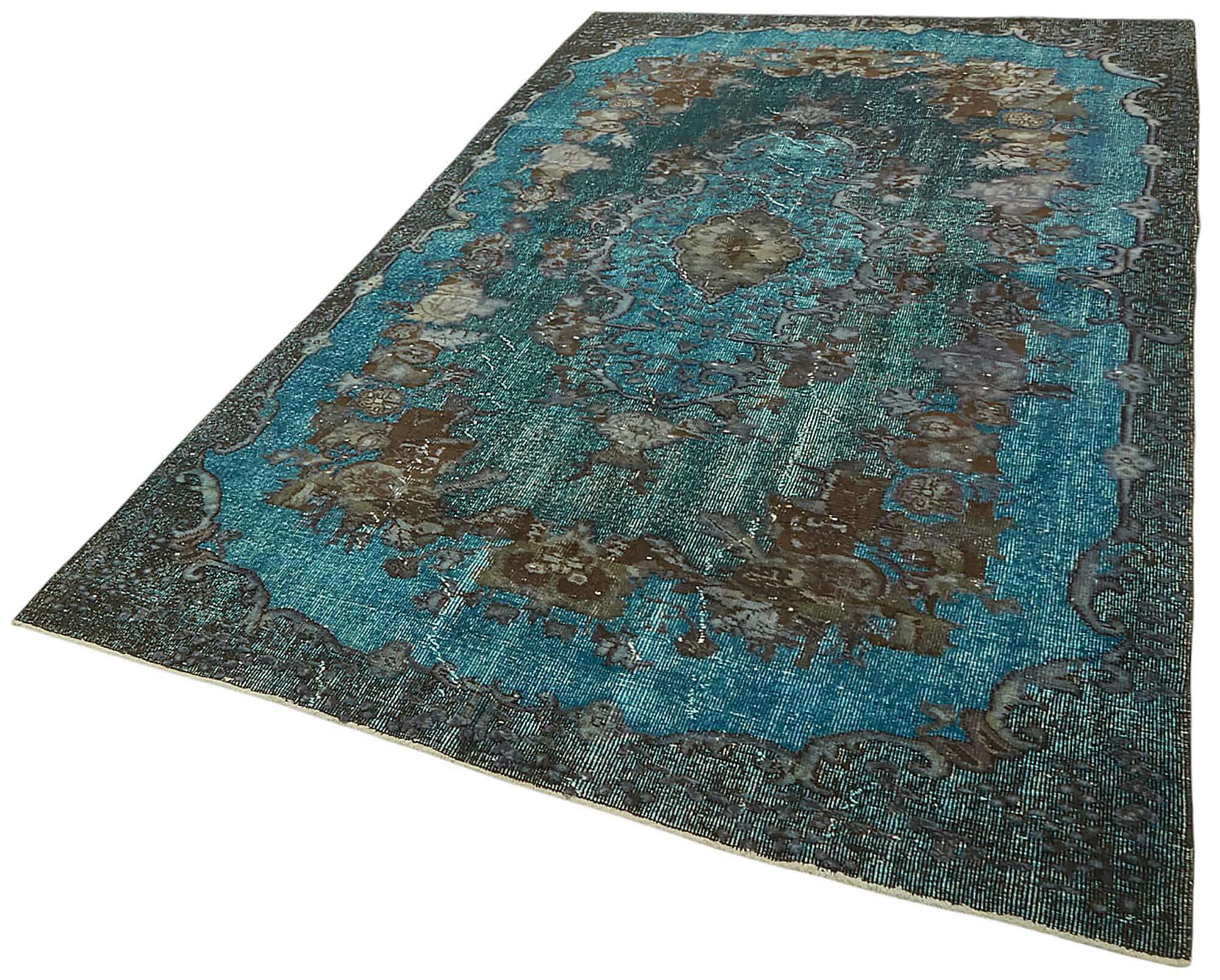 5x9 Vintage Hand-Carved Turkish Rug - 46872