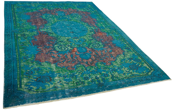 6x9 Vintage Hand-Carved Turkish Rug - 46875