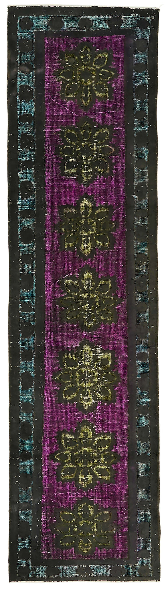 3x10 Vintage Hand-Carved Turkish Rug - 46878