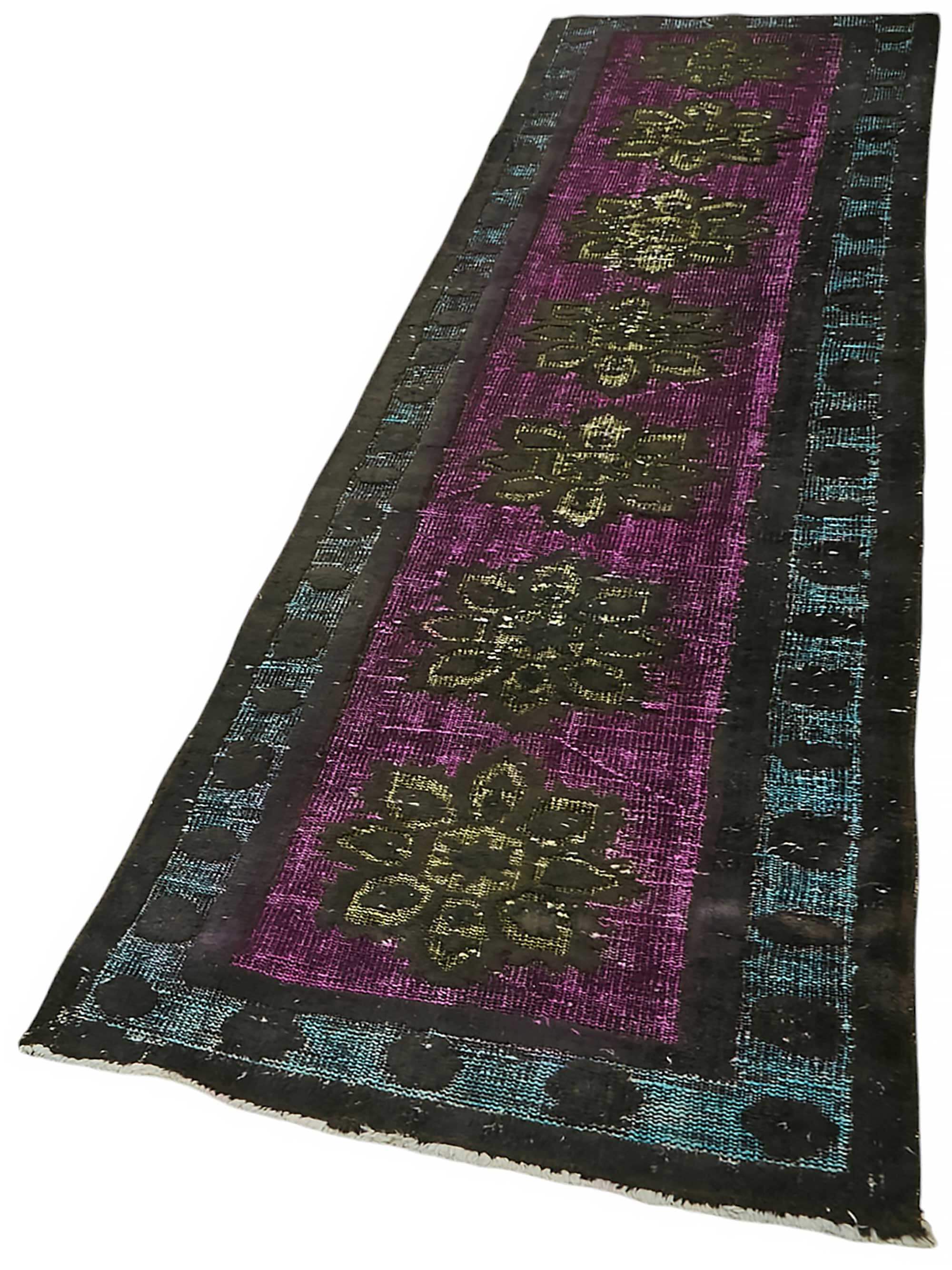 3x10 Vintage Hand-Carved Turkish Rug - 46878
