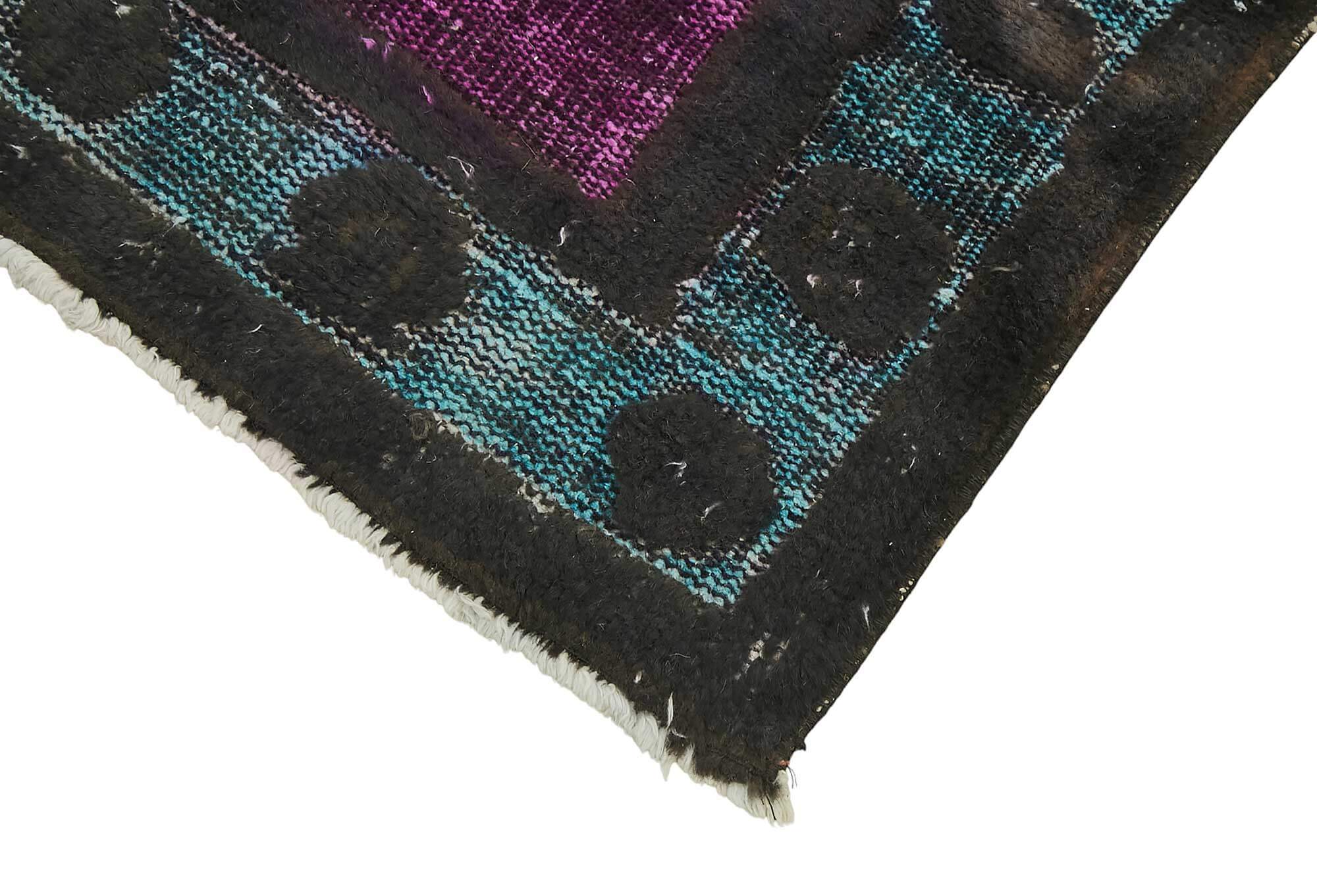 3x10 Vintage Hand-Carved Turkish Rug - 46878