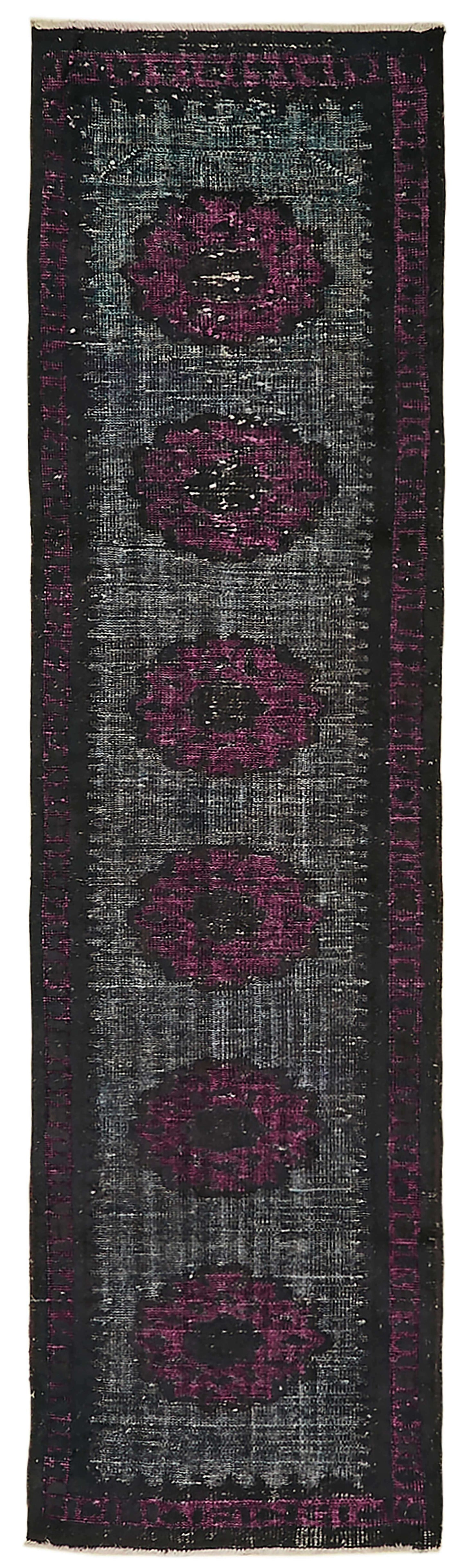3x10 Vintage Hand-Carved Turkish Rug - 46879