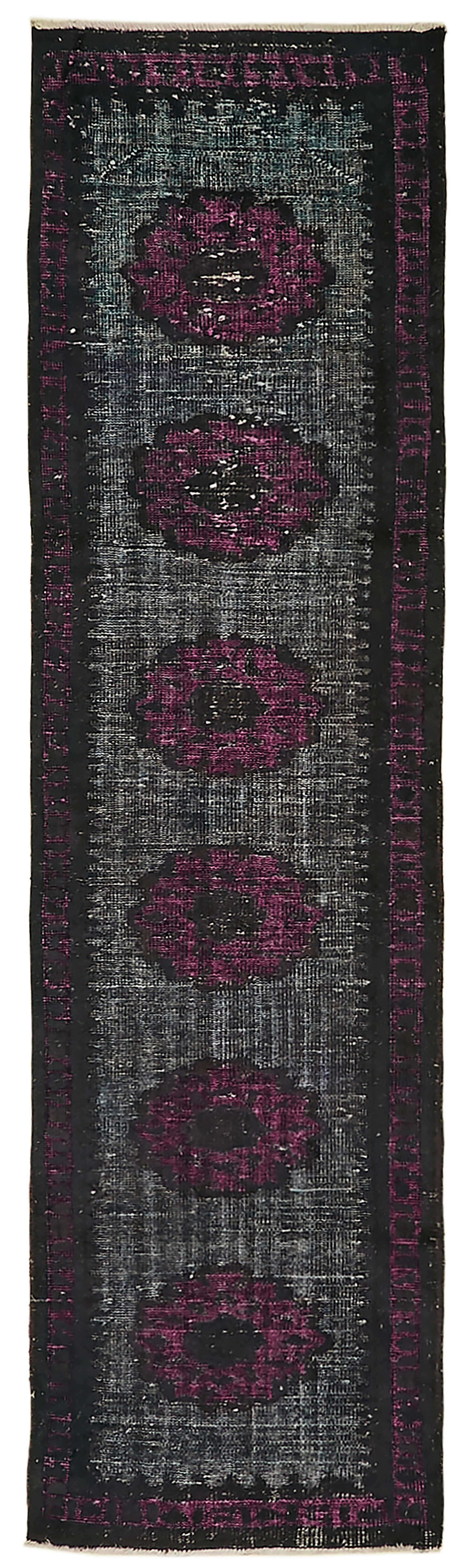 3x10 Vintage Hand-Carved Turkish Rug - 46879