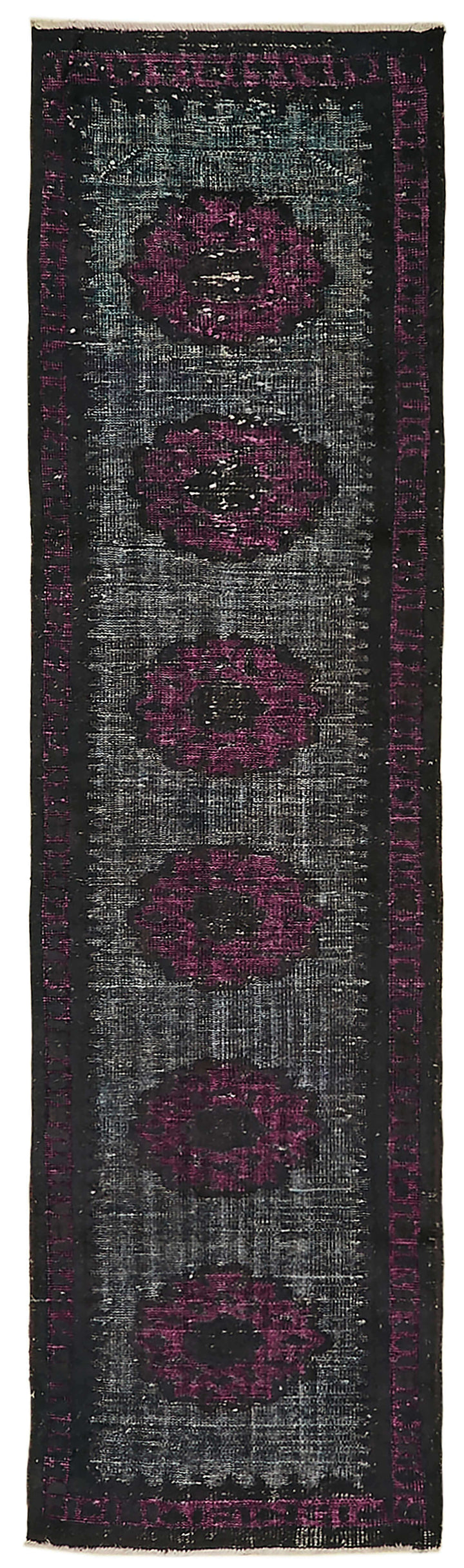 3x10 Vintage Hand-Carved Turkish Rug - 46879
