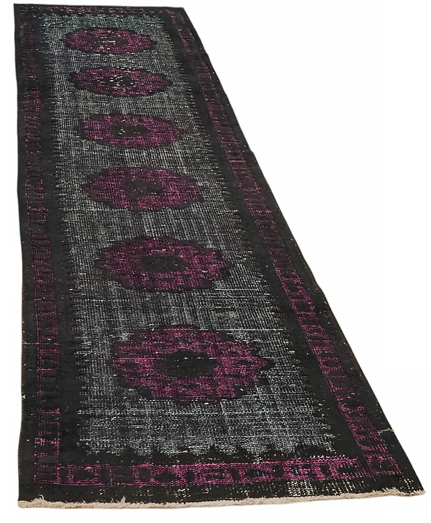 3x10 Vintage Hand-Carved Turkish Rug - 46879