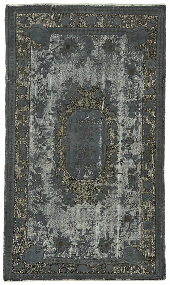 4x7 Vintage Hand-Carved Turkish Rug - 46880