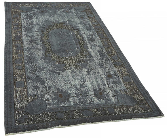 4x7 Vintage Hand-Carved Turkish Rug - 46880