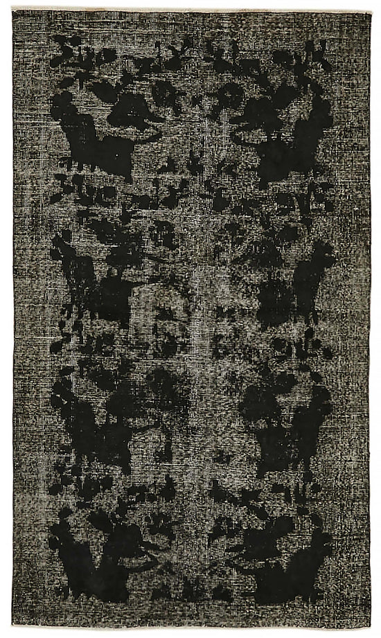 4x6 Vintage Hand-Carved Turkish Rug - 46882