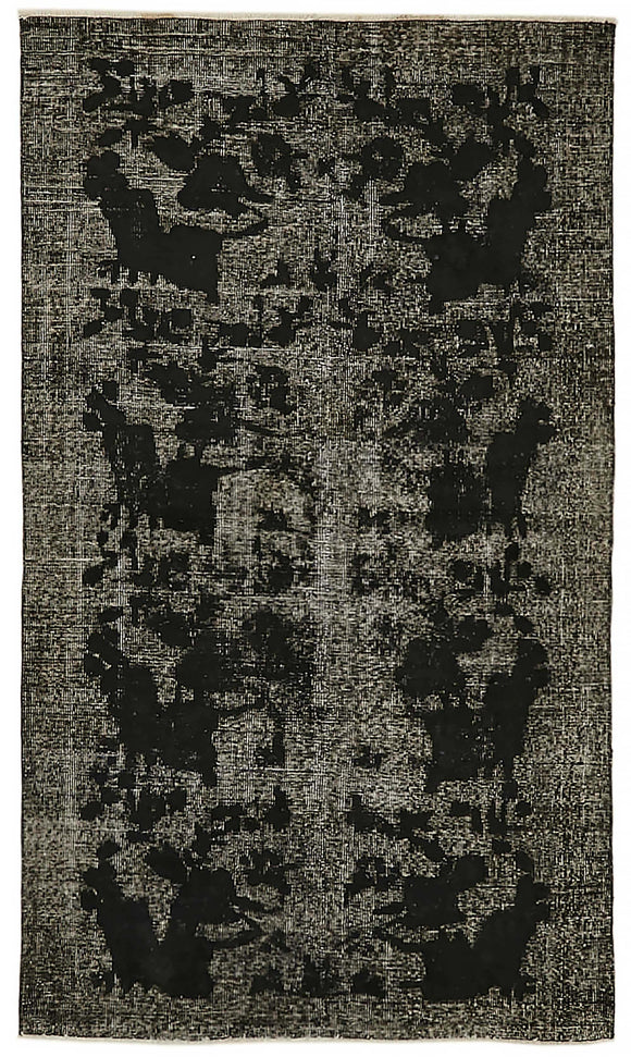 4x6 Vintage Hand-Carved Turkish Rug - 46882