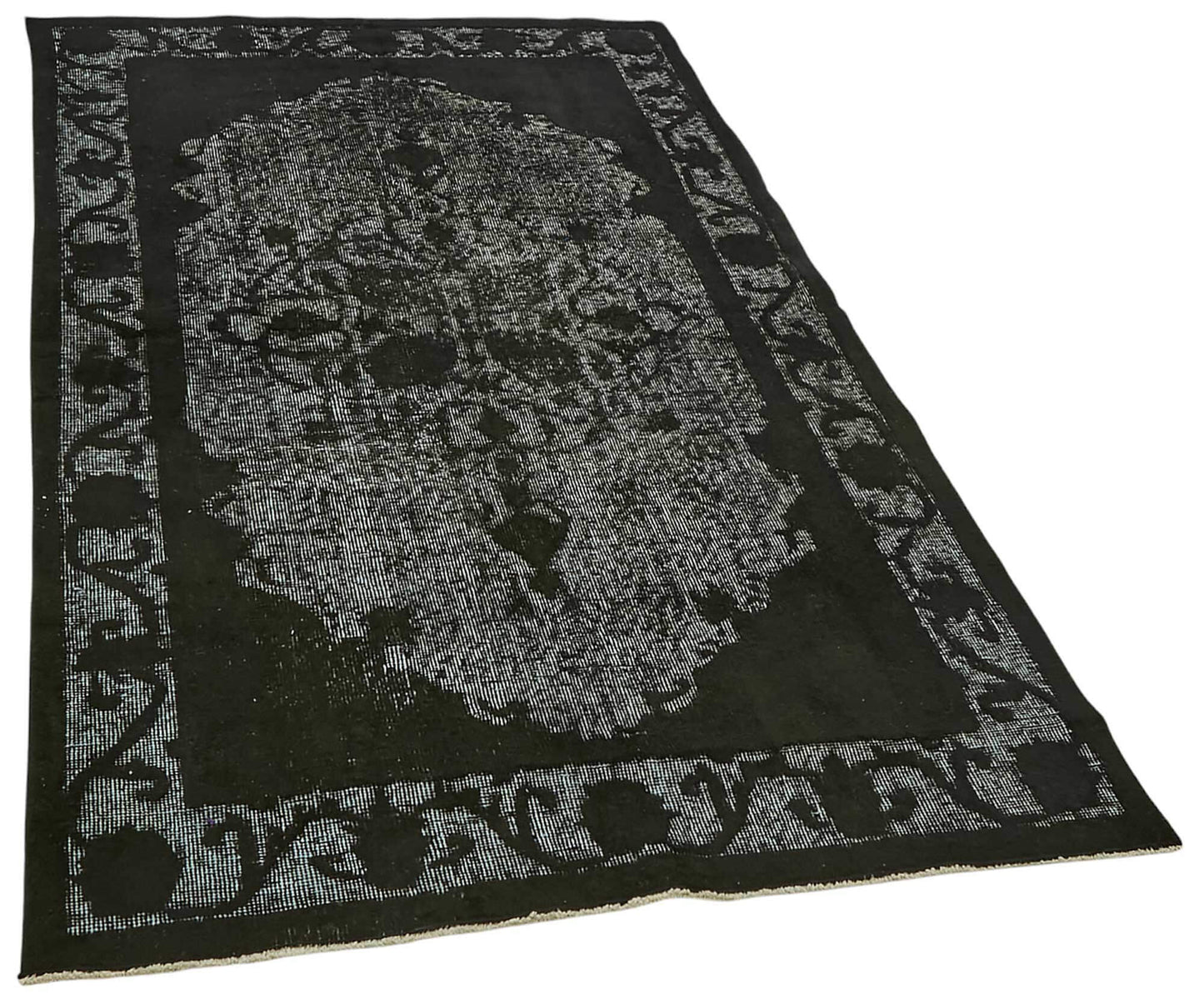 4x7 Vintage Hand-Carved Turkish Rug - 46883