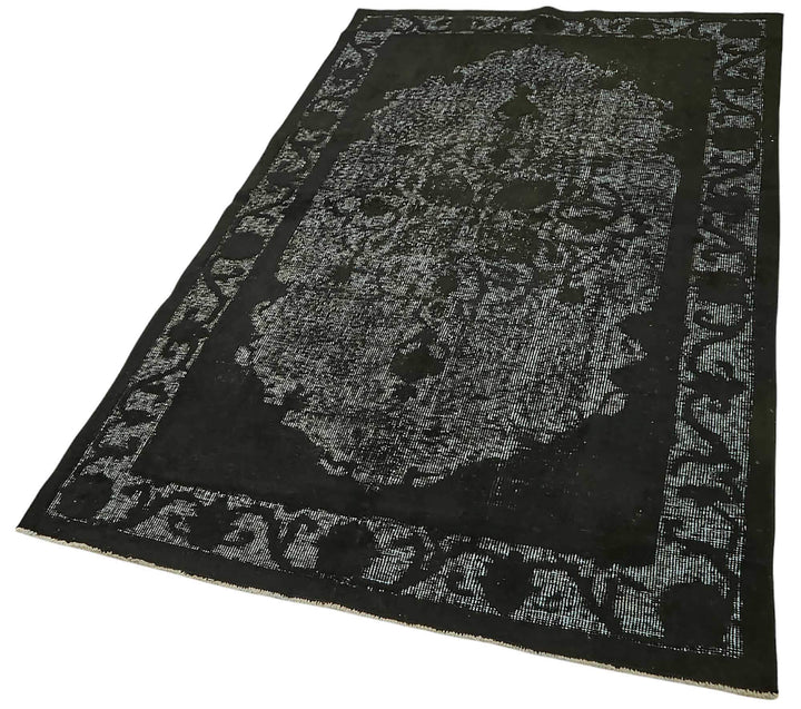 4x7 Vintage Hand-Carved Turkish Rug - 46883