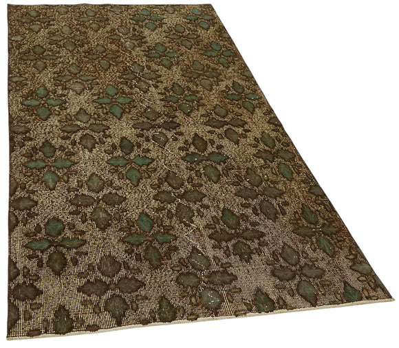 4x7 Vintage Hand-Carved Turkish Rug - 46886