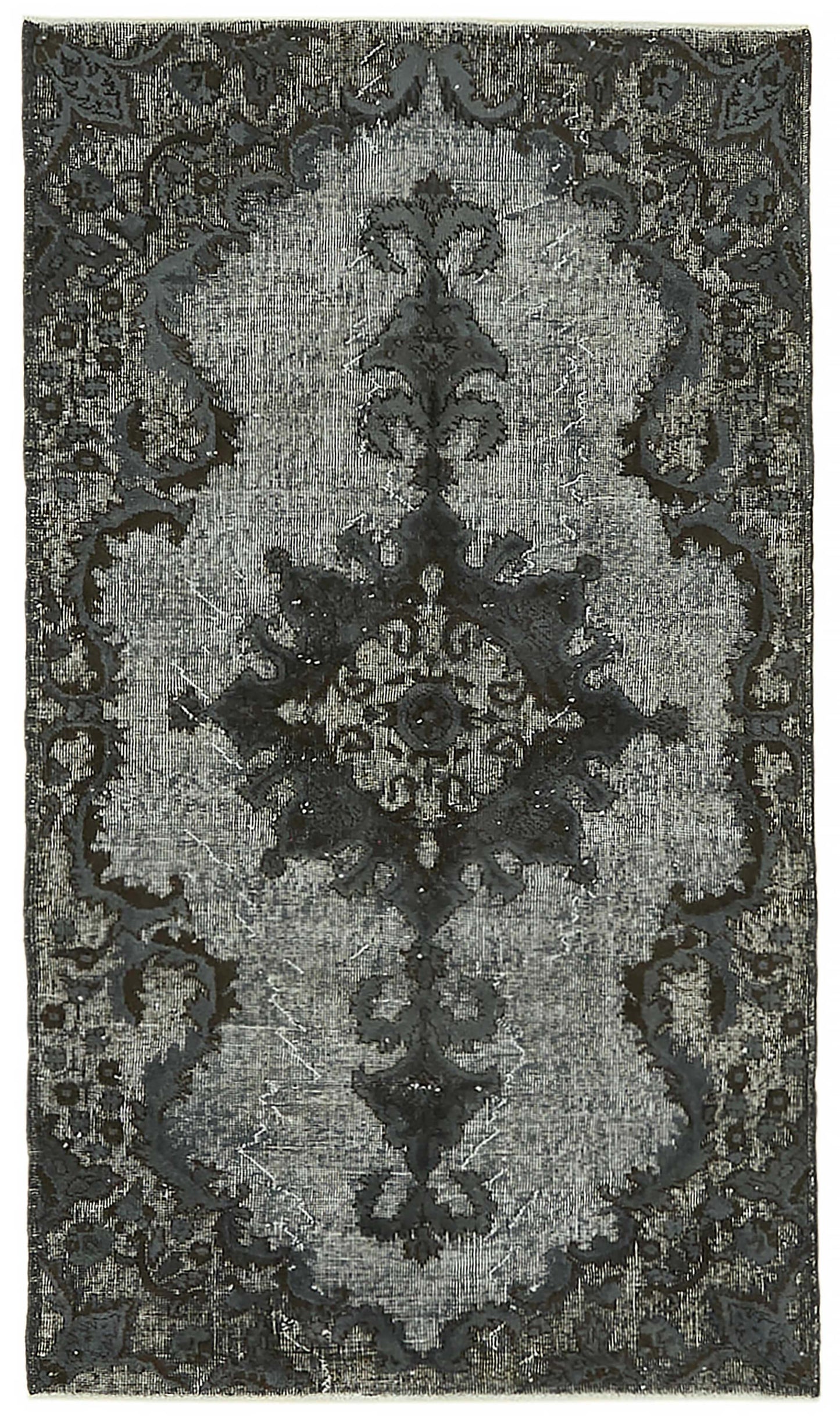 4x7 Vintage Hand-Carved Turkish Rug - 46887