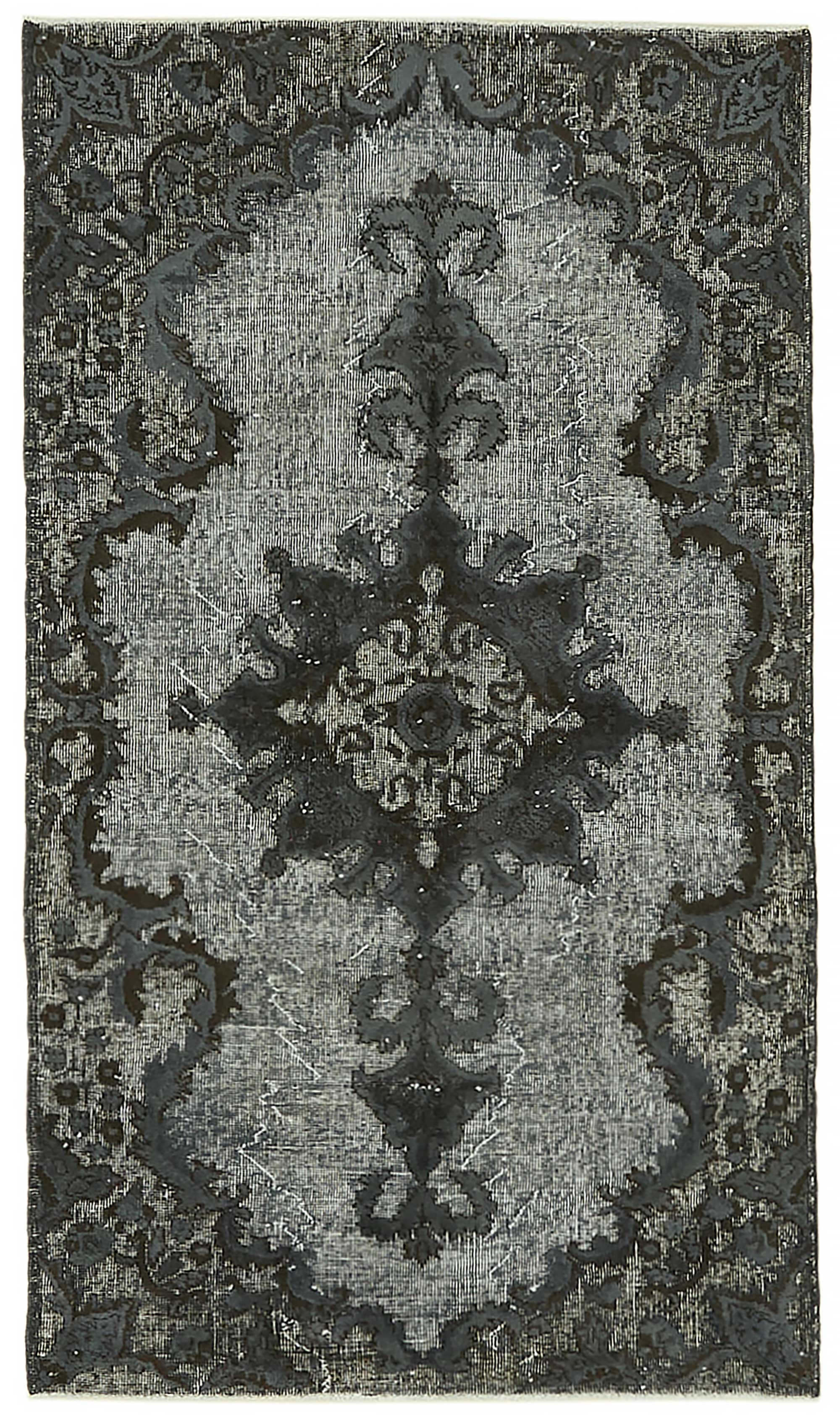 4x7 Vintage Hand-Carved Turkish Rug - 46887