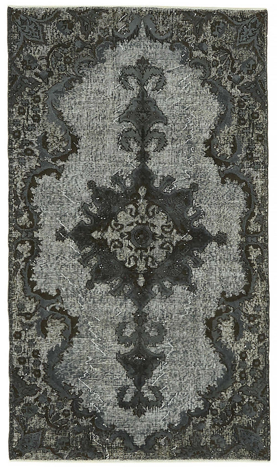 4x7 Vintage Hand-Carved Turkish Rug - 46887