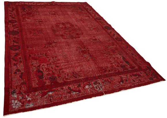 7x10 Vintage Hand-Carved Turkish Rug - 46890